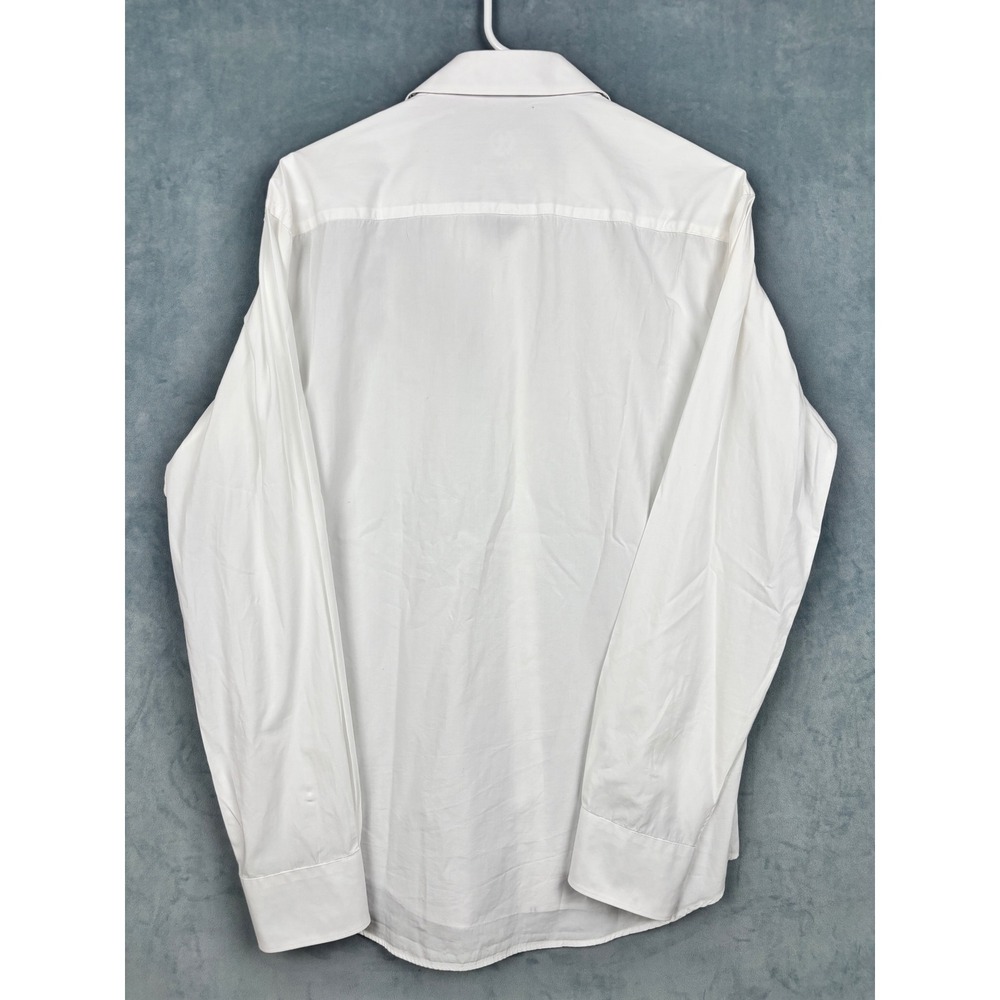 Bugatchi Uomo Mens White Abstract Graphic Button Down Shirt Shaped Fit Size M - Picture 2 of 12